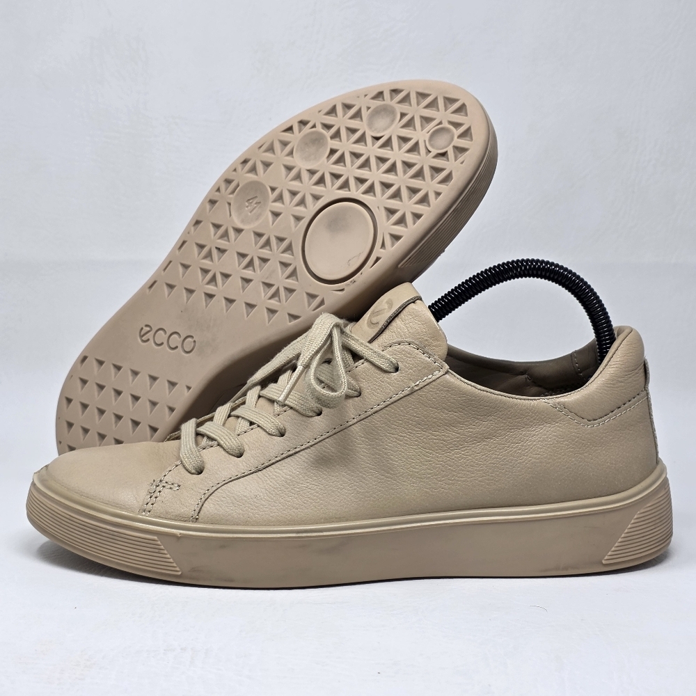 ECCO Men’s Street Tray Tech Doe Tan  Soft Leather Sneakers EU 41 Mens 7- 7.5